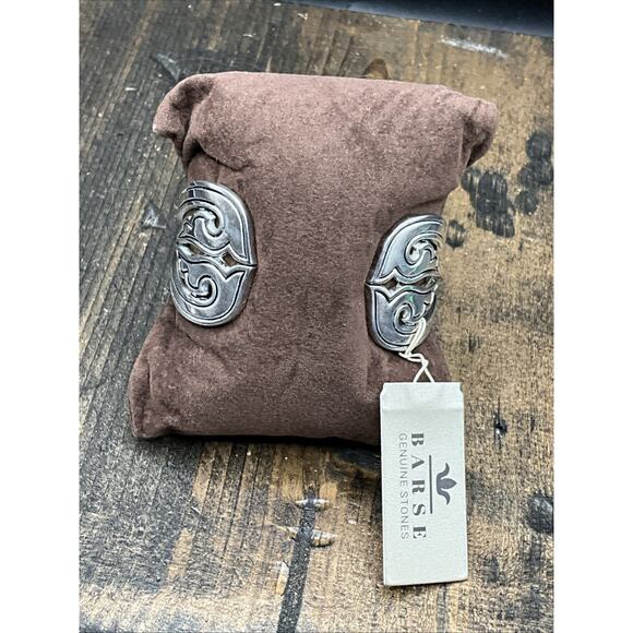 Barse Flourish Cuff Bracelet-Red Tigers Eye- Silver- NWT main image 7